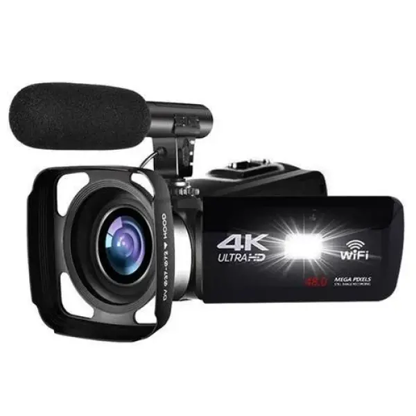 4K HD Night Vision 48MP Home WiFi Live Camcorder DV Digital Camera, Style:Hood Microphone
