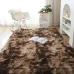 5 By 8 Soft Fluffy Chocolate Patches Carpets Non-slip Rugs Floor Mat