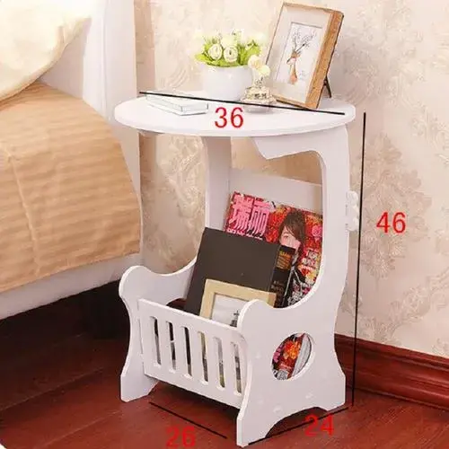 Round Coffee Tea Table Storage Shelf Bedside Table